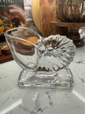 1940s New Martinsville Nautilus Pressed Glass Vase